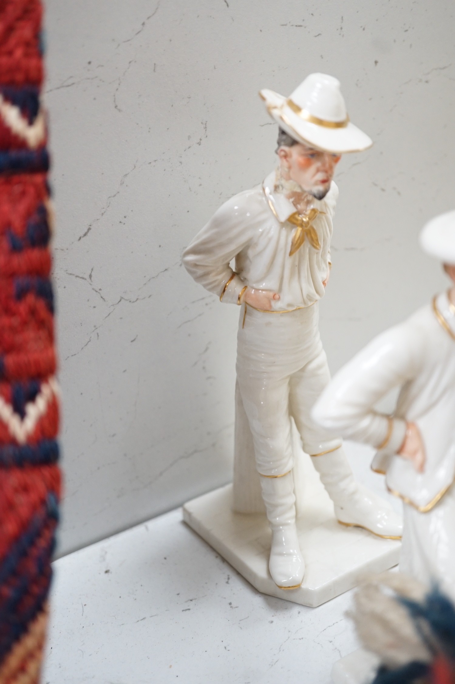 Seven Royal Worcester Hadleys figures of the World, tallest 17.5 cm
